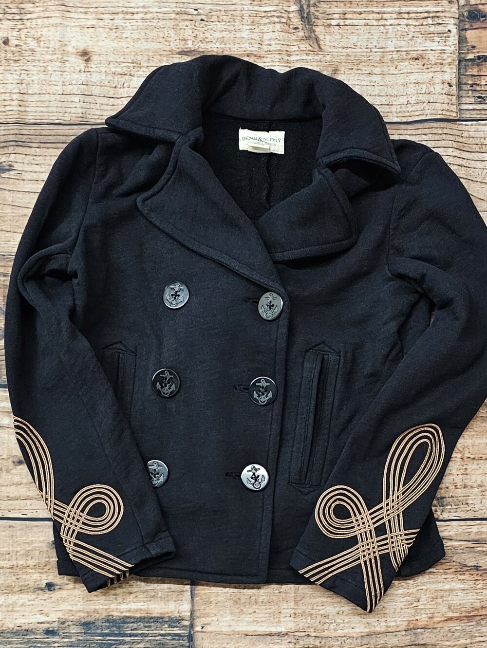 Vintage Denim & Supply Ralph Lauren Double Breasted Anchor Military Blazer